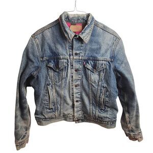 Vintage Levi's Aged Broken in Blanket Lined Dreamy Unisex Trucker Jacket 80s Siz